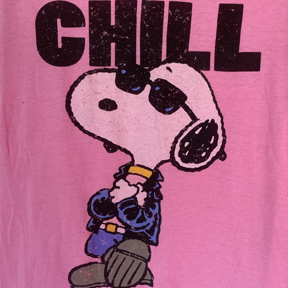 Peanuts, XL, snoopy chill, pink shirt - Picture 2 of 4